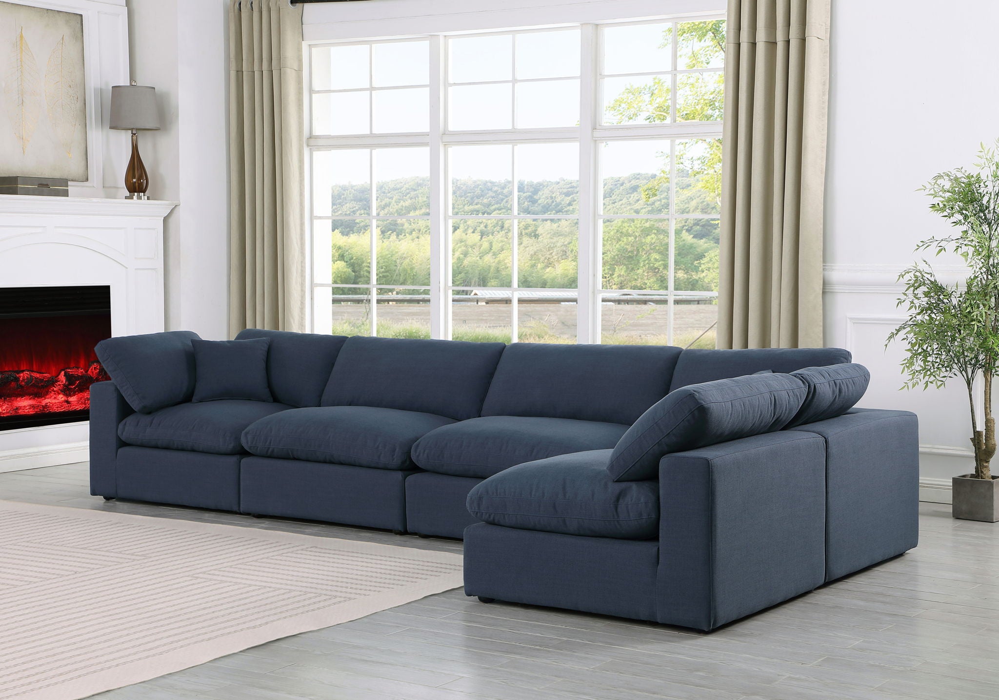 Comfy - 5 Piece Linen Modular Sectional
