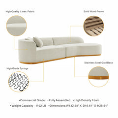 Daria - Sofa Sectional With Pillows, 2 Piece Design