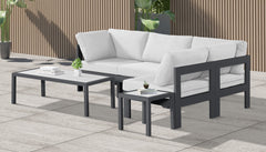 Nizuc - Outdoor Patio 4 Piece Modular Sectional With Gray Frame