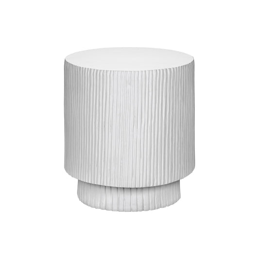 Round Accent Table, Indoor Outdoor - White