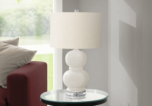 Contemporary Lighting, Ceramic Table Lamp - Cream