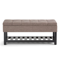 Saxon - Upholstered Transitional Storage Ottoman Bench