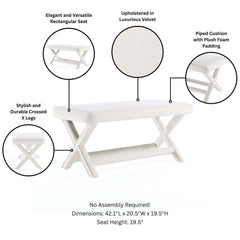 Abigail - Accent Bench With Piped Cushion