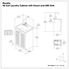 Murphy - Laundry Cabinet & Faucet And Stainless Steel Sink