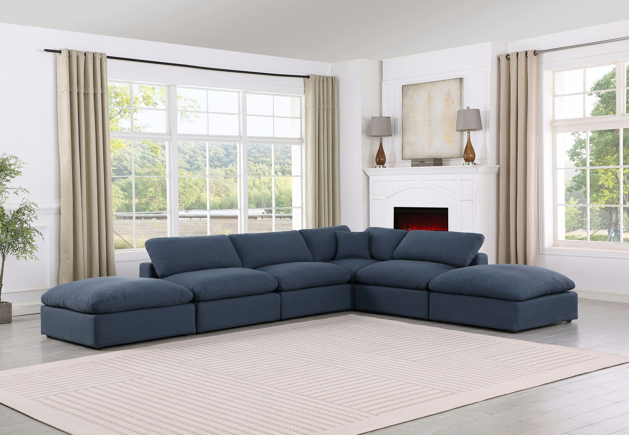 Comfy - 6 Piece Linen Modular Sectional