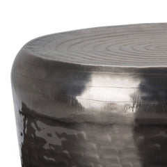 Troy - Metal Accent Table - Antique Silver