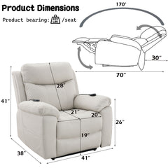 Chriki - Power Motion Recliner & Lift Heating Massage Chair - Beige