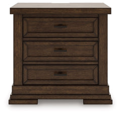 Taffenbrook - Medium Brown - Three Drawer Night Stand