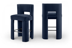 Zuno - Velvet Performance Fabric Upholstered Bar Stool (Set of 2)