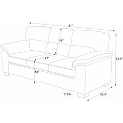 Vintage Inspired 3 Seat Sofa With Tufted Cushions