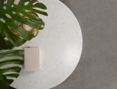 Astoria - Round Genuine Marble Side End Table - White