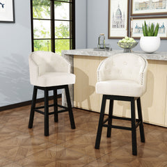 360 Degree Swivel Bar Stool With Stunning Nailhead Trim (Set of 2)