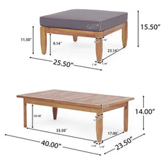 Urbanek - Acacia Wood Outdoor Conversation Set - Teak