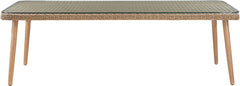 Seacrest - Tempered Glass Top And Wicker Outdoor Patio Dining Table