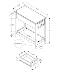 Accent End Table, 2 Tier, Storage Drawer, Transitional - Walnut