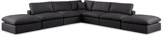 Comfy - 7 Piece Faux Leather Modular Corner Sectional