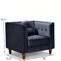 Chesterfield Accent Tufted Square Arm Side Chair