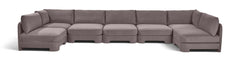 Hammond - Velvet Performance Fabric Upholstered 7 Piece U-Shaped Armless Sectional