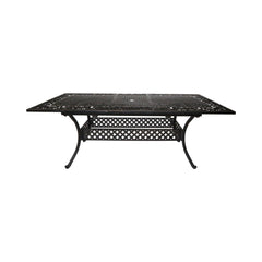 Outdoor Extendable Aluminum Dining Table With Pattern Table Top And Curved Legs - Copper