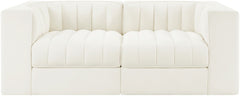 Rummi - Velvet Performance Fabric Upholstered 2 Piece Modular Loveseat