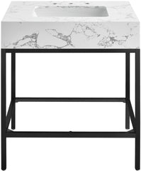 Marmo - Engineered Marble Bathroom Vanity With Black Base