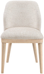 Valeo - Linen Textured Fabric Upholstered Dining Chair (Set of 2) - Painted Natural Base