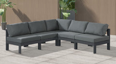 Nizuc - Outdoor Patio 5 Piece Modular Sectional With Gray Frame