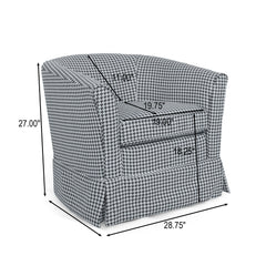 Zeniqua - Upholstered Velvet Swivel Chair With Loose Cover