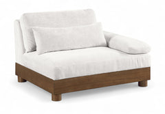 Turin - Chenille Fabric Upholstered Modular Arm Chair - Walnut Base