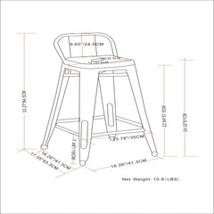Rayne - Curved Back Metal Stool (Set of 2)
