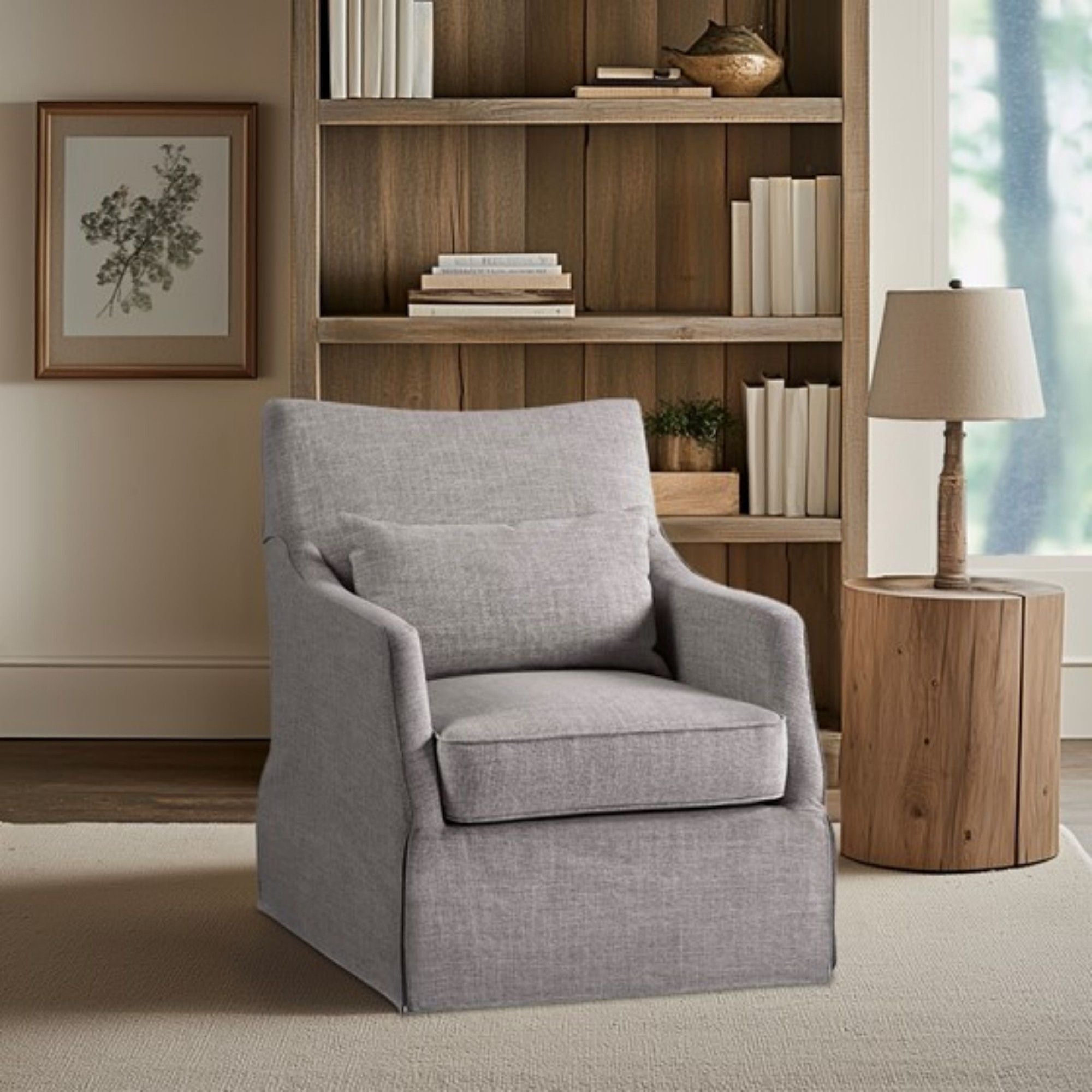 Traditional Design London Skirted Swivel Chair