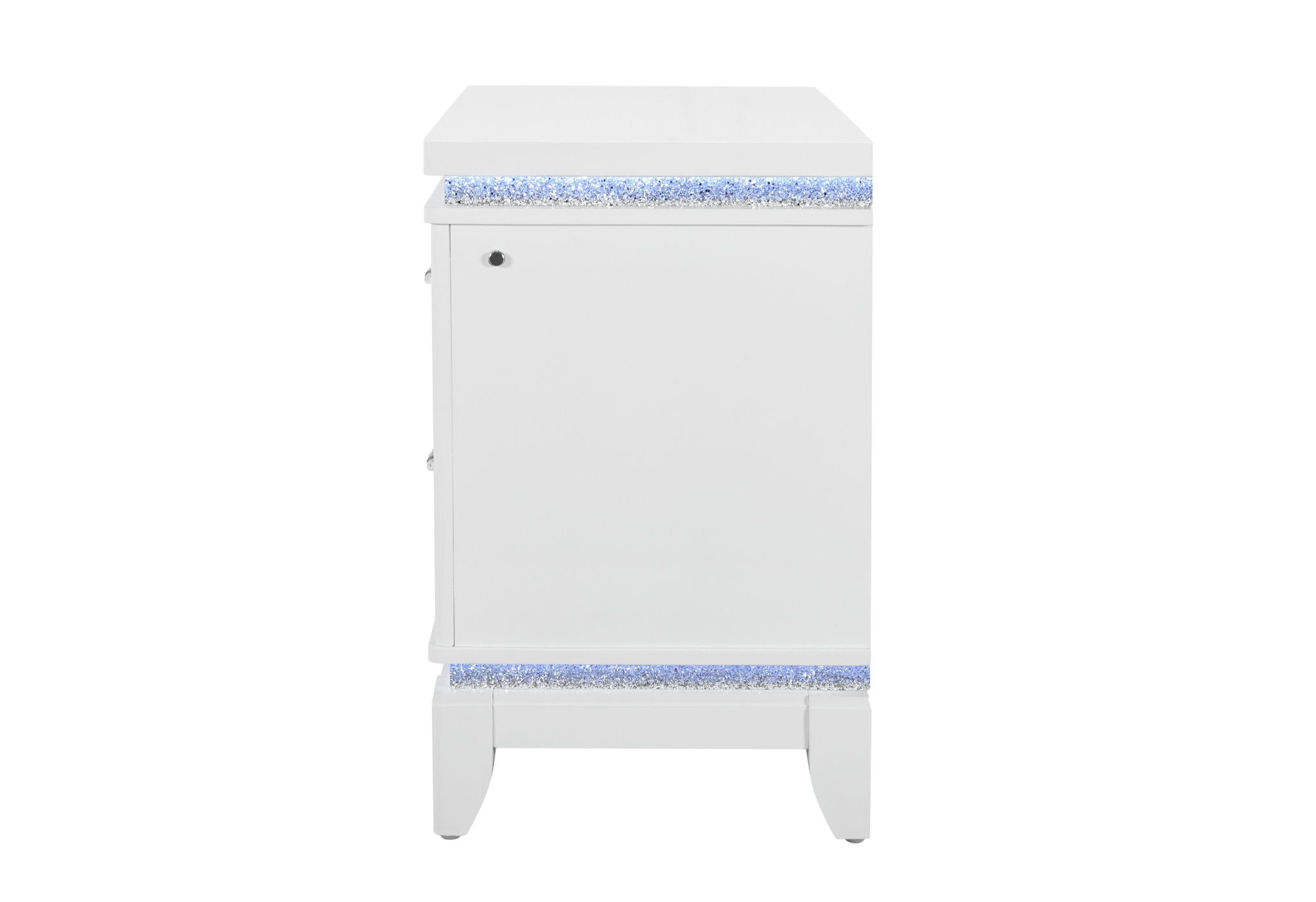 Alina - Nightstand With Cooler, LED, Speaker And USB - White