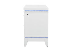 Alina - Nightstand With Cooler, LED, Speaker And USB - White