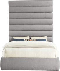 Adam - Boucle Fabric Bed With 89" Headboard