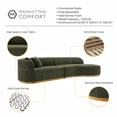 Daria - Sofa Sectional With Pillows, 2 Piece Design