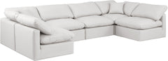 Indulge - Faux Leather 6 Piece Modular U-Shaped Sectional