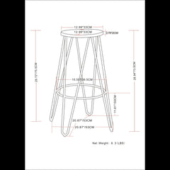 Simeon - Multifunctional Metal Stool With Wood Seat