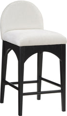 Waldorf - Chenille Stool With Black Legs