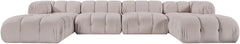 Orin - Velvet 6 Piece Modular Double Chaise Sectional