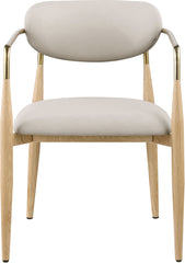 Ronda - Vegan Leather Upholstered Dining Arm Chair - Natural Legs