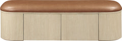 Velden - Upholstered Storage Bench With Stained Natural Base