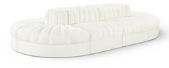 Rummi - Oval Velvet Performance Fabric Upholstered 8 Piece Modular Sectional