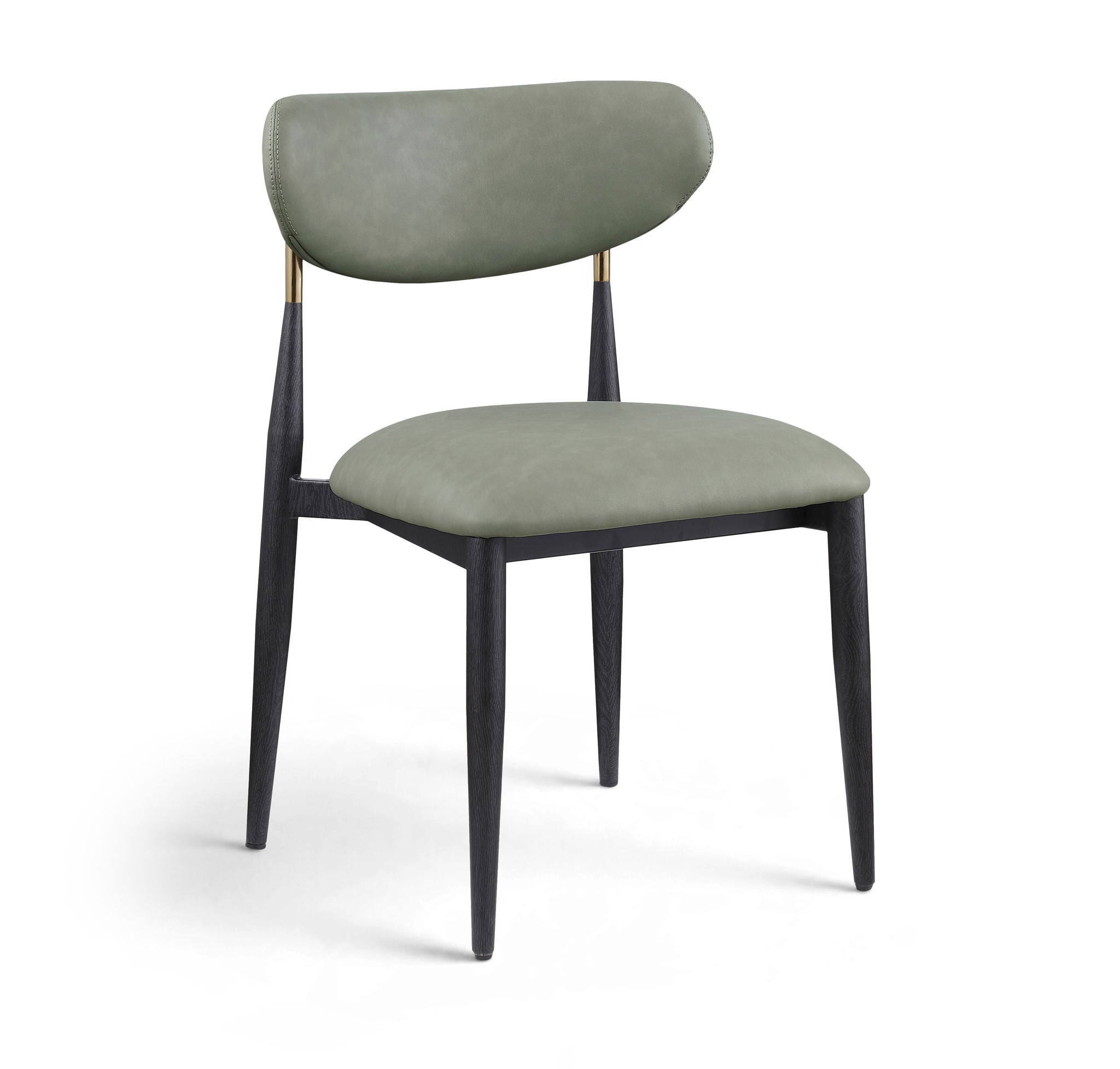 Ronda - Vegan Leather Upholstered Dining Side Chair - Black Legs