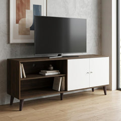 Amidon - TV Stand, With 2 Storage Shelves And 1 Cabinet