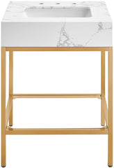 Marmo - Engineered Marble Bathroom Vanity With Gold Base