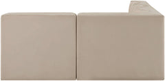 Rummi - Armless Velvet Performance Fabric Upholstered 4 Piece Modular Sectional