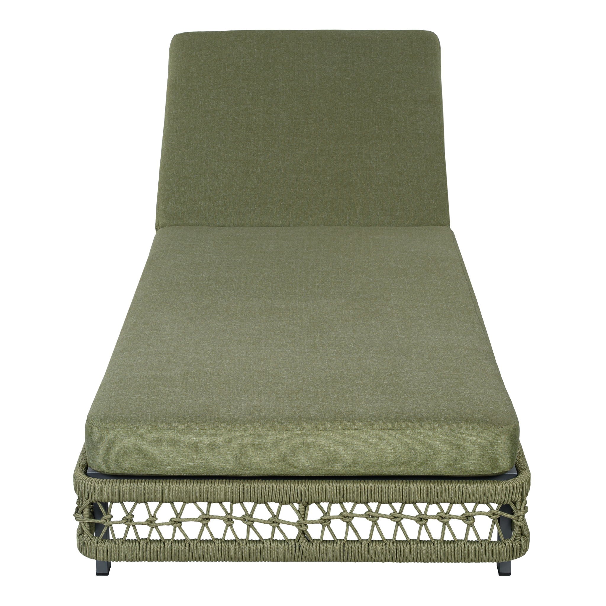 Outdoor Chaise Lounge With Wheels, 5 Position Adjustable Backrest