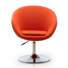 Upholstered Swivel Lounge Chair & Adjustable Height - Orange