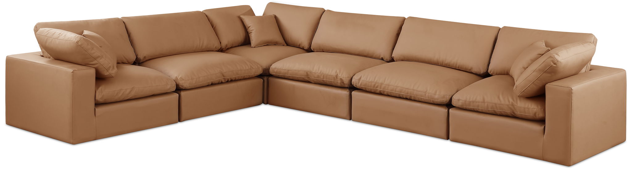 Comfy - 6 Piece Faux Leather Modular Corner Sectional