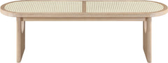 Canovia - Solid Wood And Faux Cane Bench